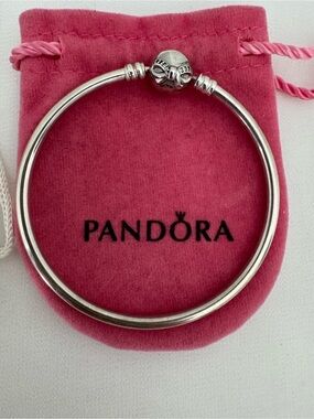 Pandora Silver Bangle Bracelet with Bow Clasp